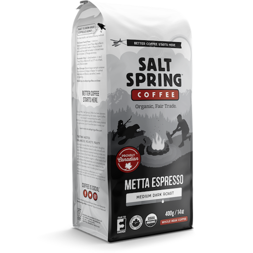 Picture of Metta Espresso - Medium Dark Roast Organic, Salt Spring Coffee