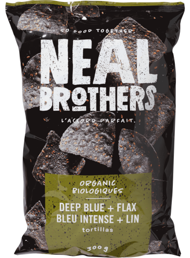 Picture of Deep Blue & Flax Tortilla Chips  Organic, Neal Brothers