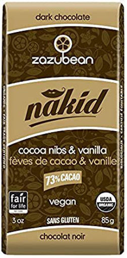 Picture of Nakid, Dark Chocolate, 73% Cacao, Cocoa Nibs & Vanilla, Organic