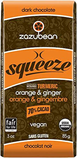 Picture of Squeeze, Dark Chocolate, 70% Cacao, Orange & Ginger, Organic