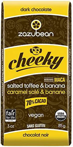 Picture of Cheeky, Dark Chocolate, 70% Cacao, Salted Vegan Toffee & Banana Organic
